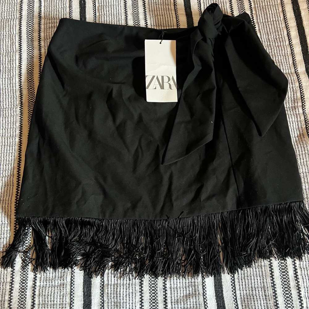 Black Fringe Zara Mini Skirt 🖤
